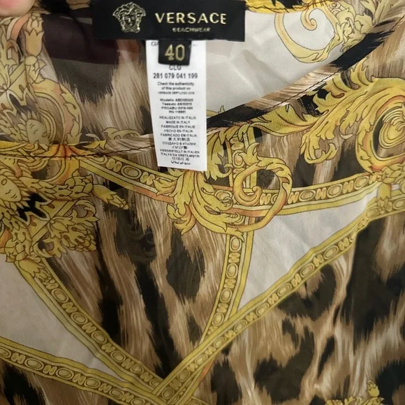 【VERSACE】コットン＆シルク ビーチカバーアップ☆関税込 Versace beach coverup